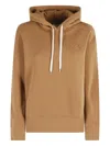 Autry Drawstring Hooded Knitwear With Ribbed Cuffs In Brown