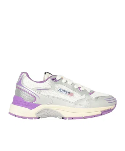 Autry Logo Patch Lace-up Sneakers In Purple