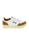 Autry 'medalist' Sneakers In White Leather And Brown Suede