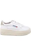 Autry Platform Low Logo Patch Sneakers In White