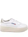 Autry Platform Low Logo Patch Sneakers In White