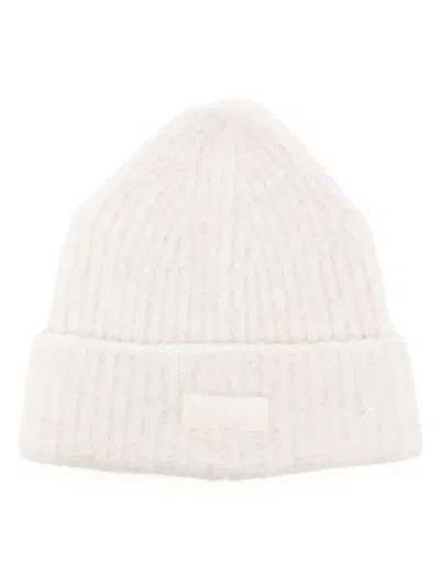 Autry Logo-patch Ribbed Beanie In White
