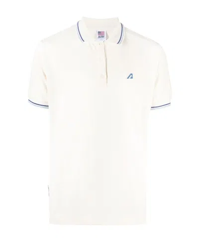 Autry Logo-patch Short-sleeved Polo Shirt In White