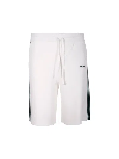 Autry Logo Patch Side Stripe Detailed Shorts In White