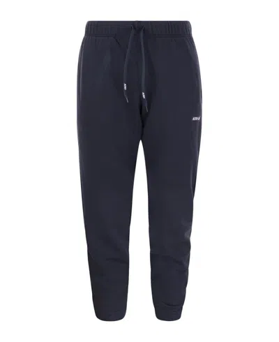 Autry Logo Patch Tapered Leg Track Pants In Blue