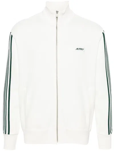 AUTRY LOGO-PATCH ZIP-UP SWEATSHIRT