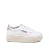 Autry Platform Low Logo Patch Sneakers In White