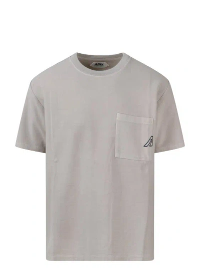 Autry Logo Pocket T-shirt In Grey