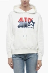 Autry Logo Print Brushed Cotton Hoodie