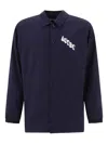 Autry Logo-printed Textured Coach Jacket In Blue