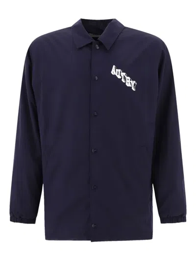 AUTRY LOGO-PRINT BUTTON-FASTENING JACKET