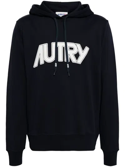 Autry Logo-print Cotton Hoodie In Blue