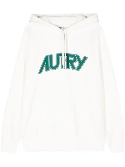 Autry Logo-printed Drawstring Hoodie In White