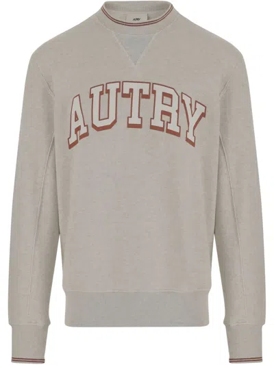 Autry Logo-print Cotton Sweatshirt In Grey