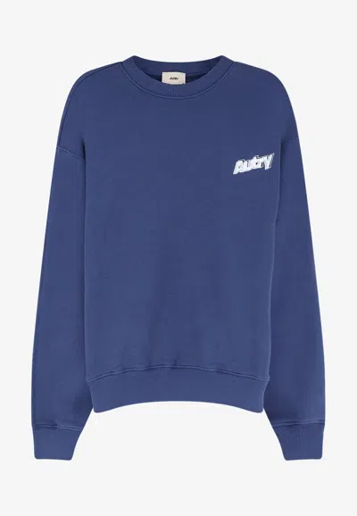 Autry Logo Print Crewneck Sweatshirt In Blue
