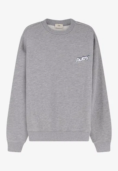 Autry Logo Print Crewneck Sweatshirt In Gray