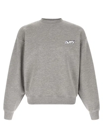 Autry Grey Logo Print Embroidery Sweatshirt In Gray