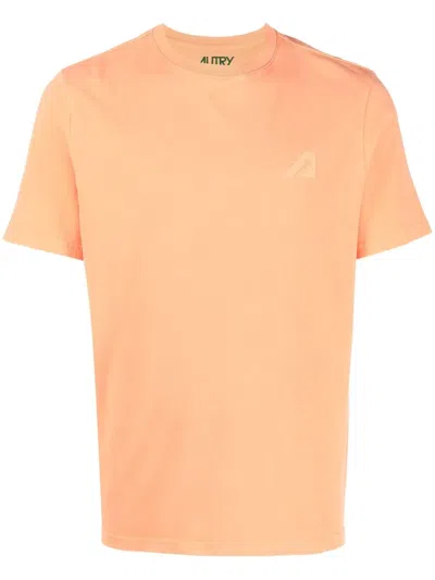 Autry Logo-print Round-neck T-shirt In Orange