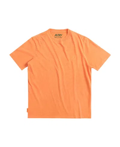 Autry Logo-print Round-neck T-shirt In Orange