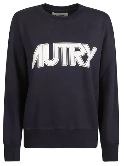 Autry Logo Printed Crewneck Sweatshirt In Blue