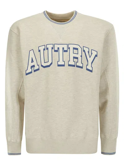 Autry Logo Printed Crewneck Sweatshirt In Grey