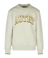 Autry Grey Crewneck Sweatshirt With Logo Print In White
