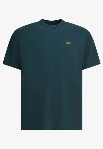 Autry Logo-printed Crewneck T-shirt In Blue
