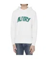 Autry Logo-printed Drawstring Hoodie In White
