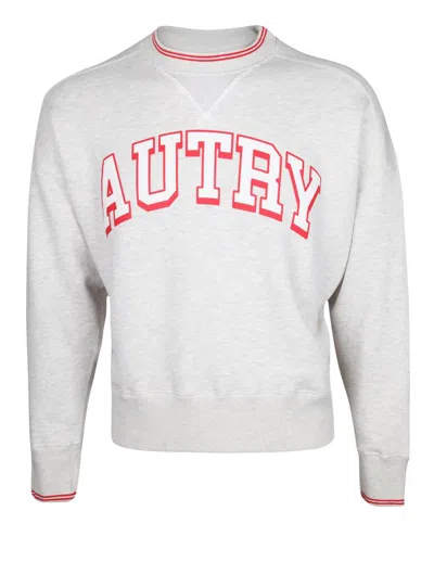Autry Logo Printed Oversized Varsity Sweatshirt In Grey