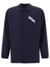 Autry Logo-printed Textured Coach Jacket In Blu