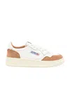 Autry Medalist Low Suede-trimmed Leather Sneakers In White