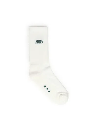 Autry Logo Socks In Bianco