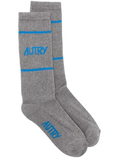 Autry Logo Socks In Gray