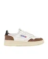 Autry 'medalist' White Low Top Sneakers With Beige Suede Details In Nude