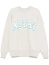 Autry Grey Cotton Blend College Sweatshirt With Screen-printed Graphic In Multi