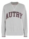 Autry Classic Circle Neck Sweatshirt With Bold Logo Detail In Gray