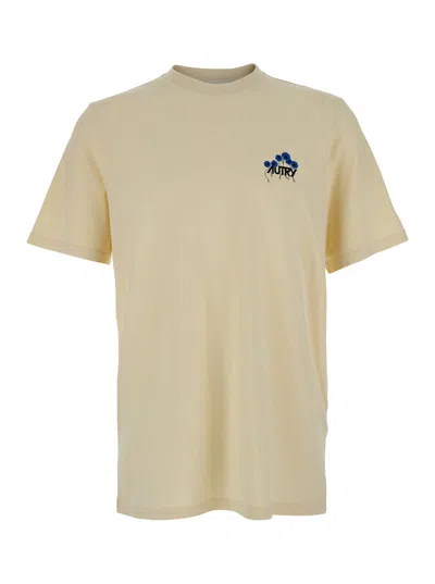 Autry Logo T-shirt In Beige