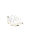 Autry Low Sneaker With Perforated Detailing And Rubber Sole In Wht,blue