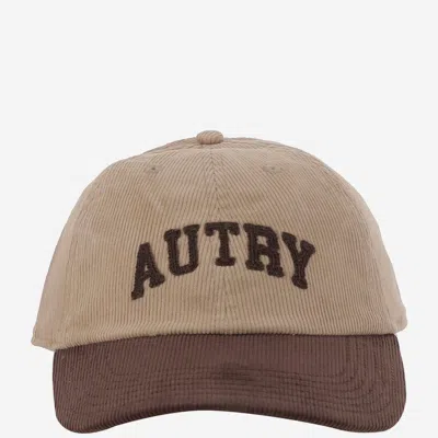 Autry Logo Velvet Hat In Brown
