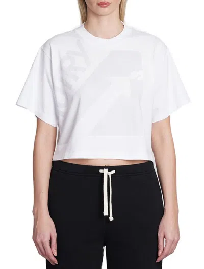 Autry T Shirt Crop Sport In Bianco