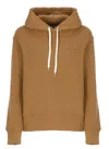 Autry Drawstring Hooded Knitwear With Ribbed Cuffs In Brown