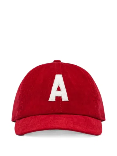 Autry Logo-embroidered Corduroy Baseball Cap In Red
