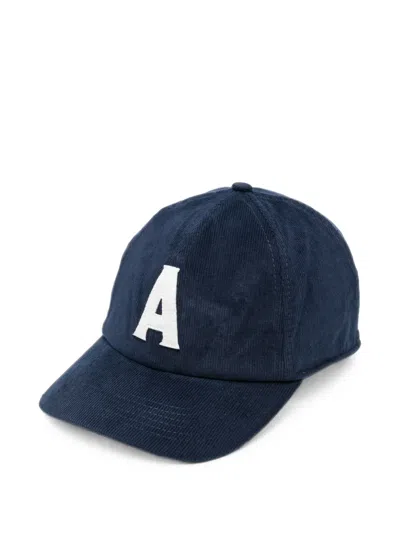 Autry Logo-embroidered Corduroy Baseball Cap In Blue