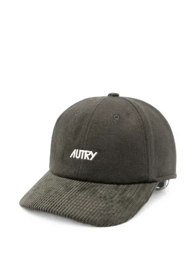Autry Logo-embroidered Corduroy-brim Baseball Cap In Green