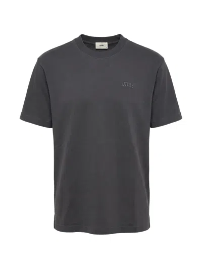 Autry Logo-embroidered Cotton T-shirt In Black