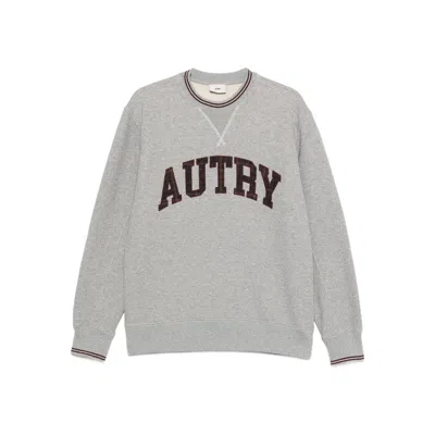 Autry Logo-embroidered Crew-neck Sweatshirt In Brown