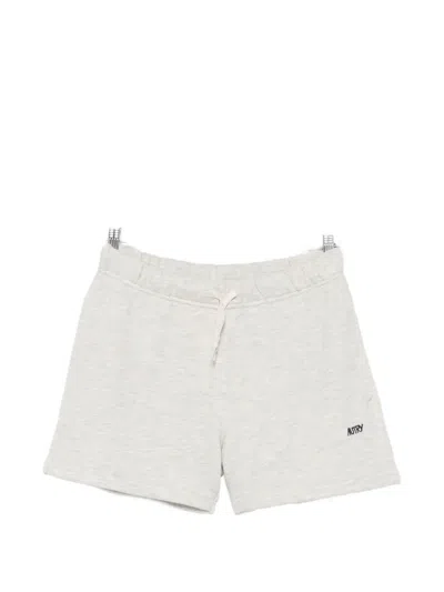 Autry Logo-embroidered Drawstring Shorts In Gray