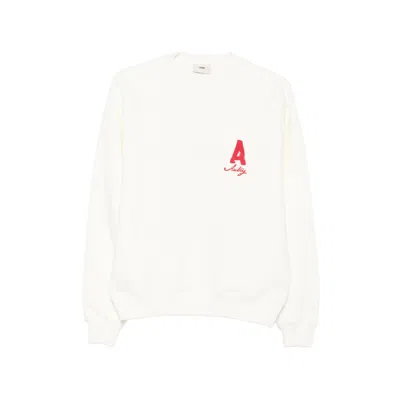Autry Logo-embroidered Fleece Cotton Sweatshirt In White
