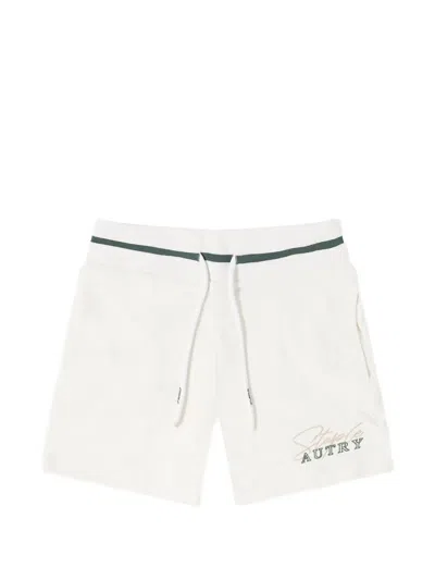 Autry Logo-embroidered Track Shorts In White