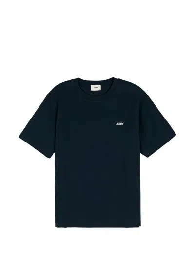 Autry Logo-embroidered T-shirt In Blue
